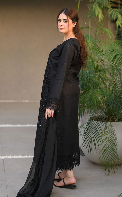 Lawn 3pce with bember chiffon duppta