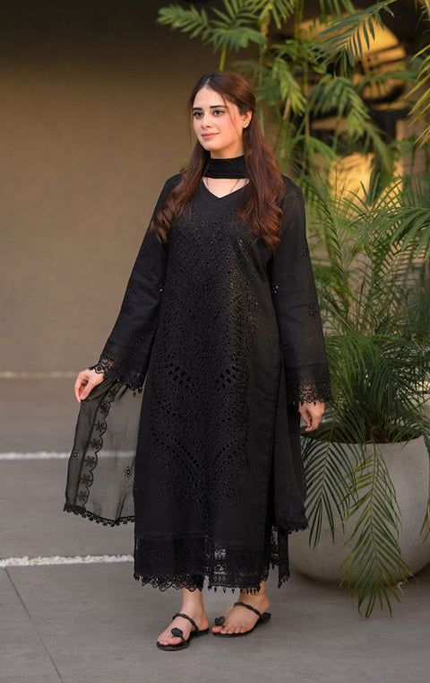 Lawn 3pce with bember chiffon duppta