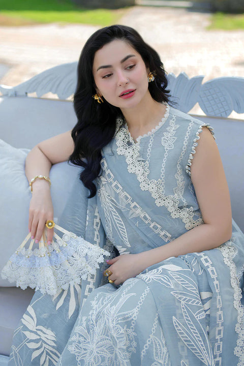 WISPHRING MIST LAWN 3 PIECE WITH READY TO WERAR SHIFFON DUPPTA (HANIA AMIR INSPIRED)