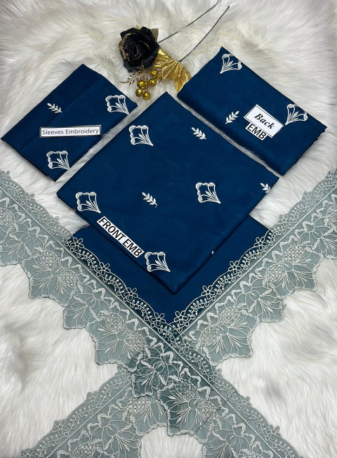 ROYAL MIDNIGHT ALLIGANCE EMBRIOED+CUT WORK PATCH 2 PIECE (Copy)