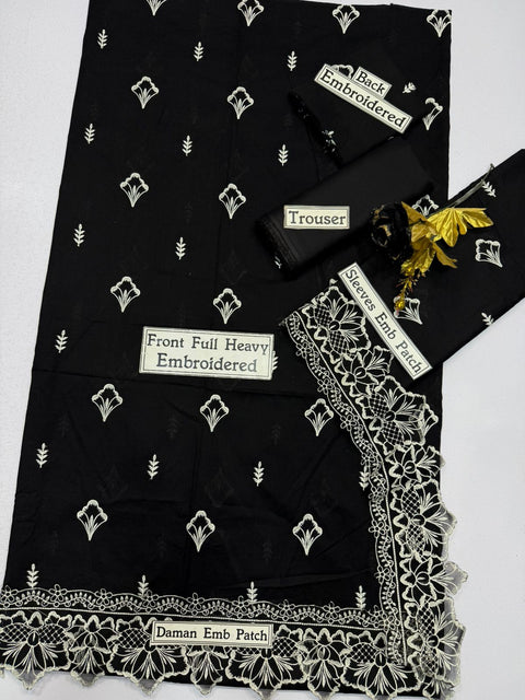 BLACK BEAUTY EMBROIDED 2 PIECE WITH CUT WORK PATCH