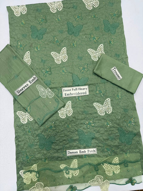 RIPPED GRAPES BUTTERFLY 2 PIECE EMBRIDER+CUT WORK PATCH