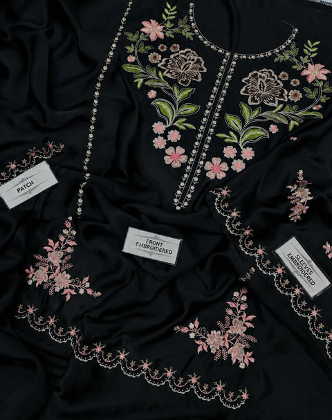 Premium Silk BLACK Embroidered 2PCE WEAR