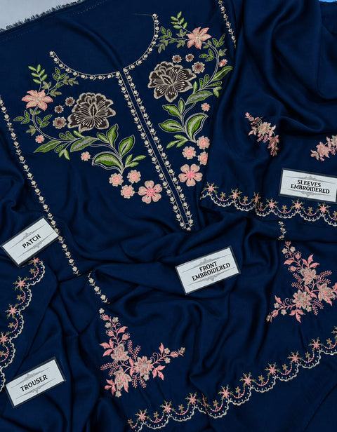 Premium Silk Blue Embroidered 2PCE Wear