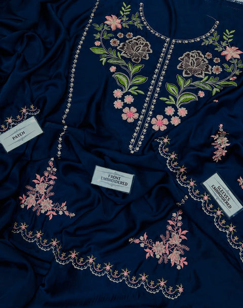 Premium Silk Blue Embroidered 2PCE Wear
