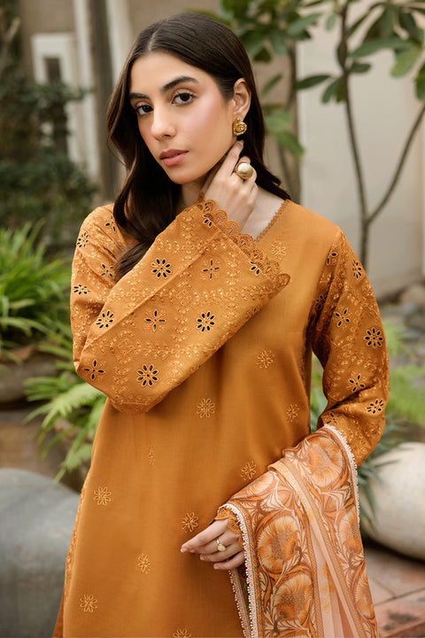 Premium Embroidered Dhanak 3-Piece Suit | Winter Collection