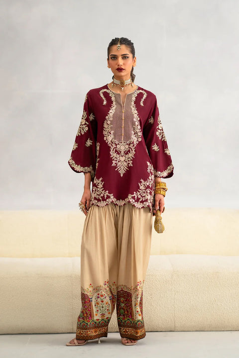 ETHNC Premium Shamoz Silk 2 Piece Embroidered Suit