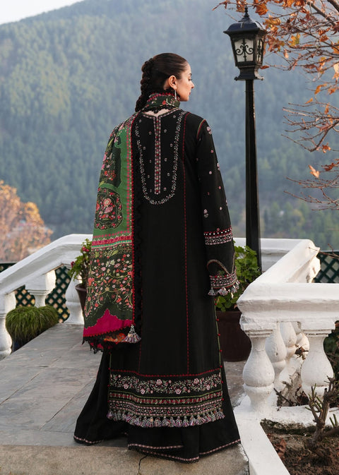HR Peach Leader Embroidered Dhanak 3pc.