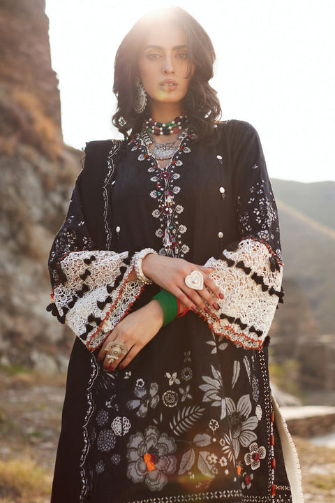 Dhanak Embroidered 3 Piece Suit.