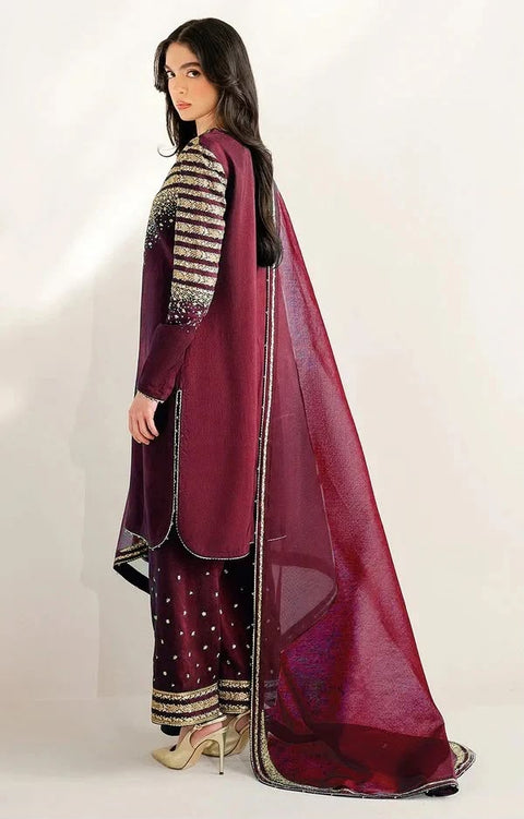 Dhanak Heavy Embroidered Sequence Work 3 Piece .