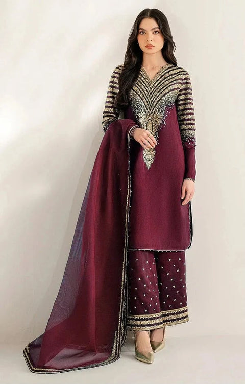 Dhanak Heavy Embroidered Sequence Work 3 Piece .