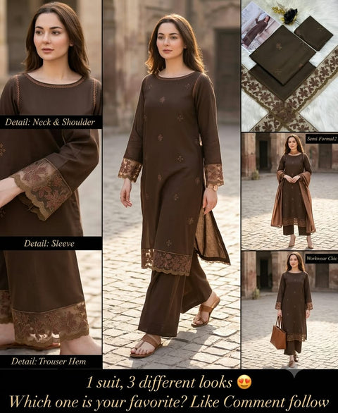 Dhanak Embroidered 2 Pcs Winter Collection.