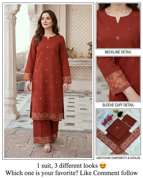 Dhanak Embroidered 2 Pcs Winter Collection.