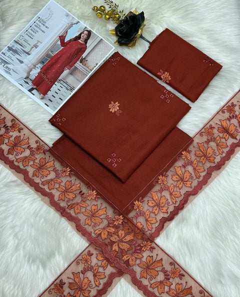 Dhanak Embroidered 2 Pcs Winter Collection.