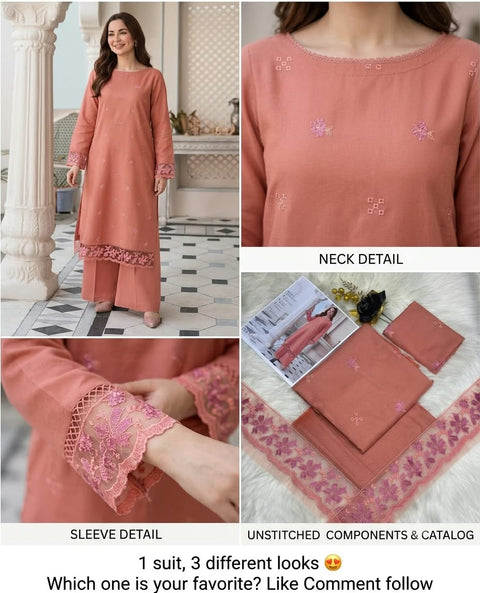 Dhanak Embroidered 2 Pcs winter Collection.