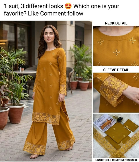 Dhanak Embroidered 2 Pcs Winter Collection.