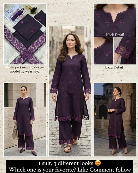 Dhanak Embroidered 2 PCs Winter Collection.