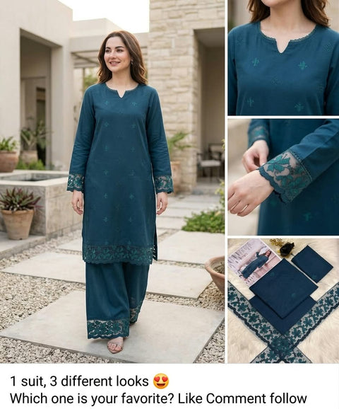 Dhanak Embroidered 2 PCs Winter Collection.