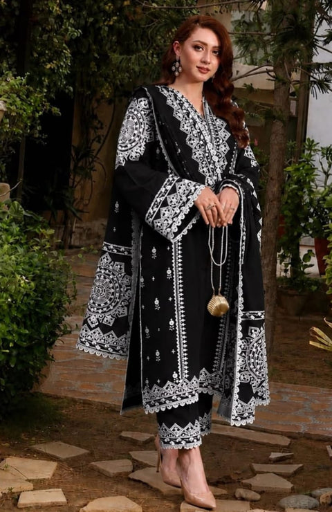 Black Royale – Embroidered 3 Piece.