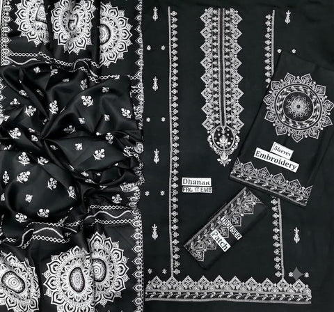 Black Royale – Embroidered 3 Piece.
