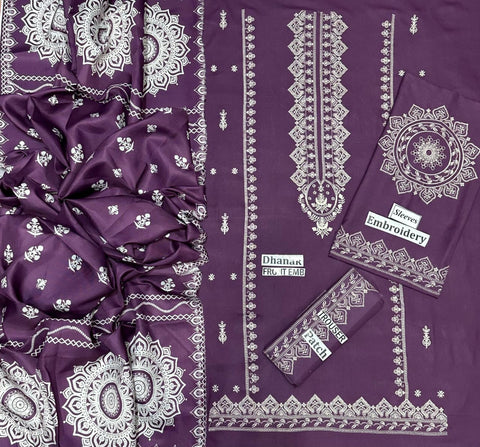Lilac Royale – 3 Piece Embroidered Suit.