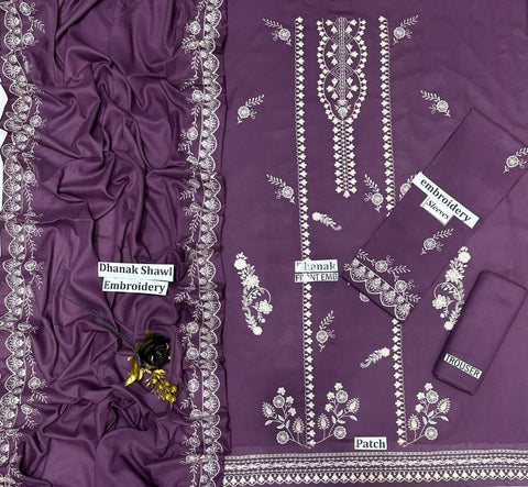 Royal Plum Embroidered 3-Piece Suit.