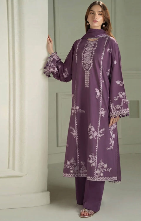 Royal Plum Embroidered 3-Piece Suit.