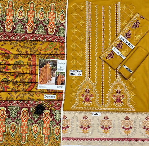 Maria.B Dhank Embroidered 3-Piece.