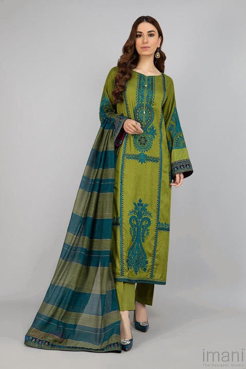 MARIA.B 3PC DHANAK EMBROIDERED.