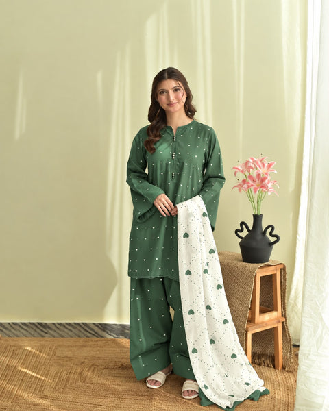 LAAM Elegant Dhanak Embroidered 3 pc.