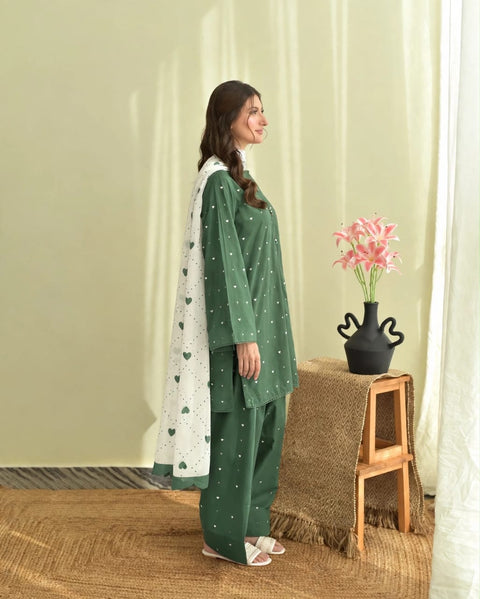 LAAM Elegant Dhanak Embroidered 3 pc.