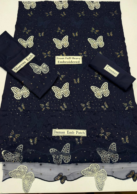 BRIGHT YOU NEED BUTTERFLY 2 PIECE EMBRIDER+CUT WORK PATCH