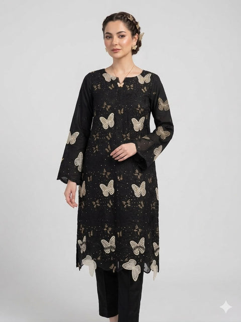 MIDNIGT OXNY BUTTERFLY 2 PIECE EMBRIDER+CUT WORK PATCH